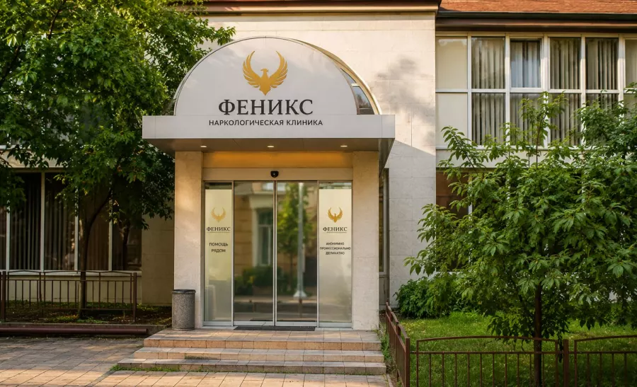Вход в наркологическую клинику «Феникс» в Судогде
